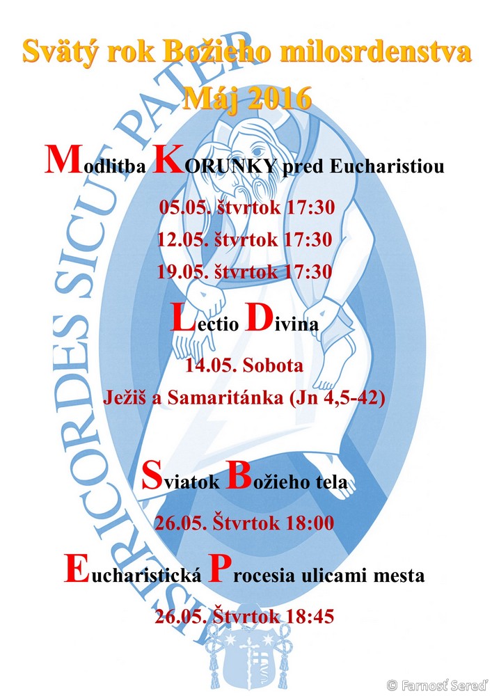 maj 2016 program sv. rok boz. milosrdenstva